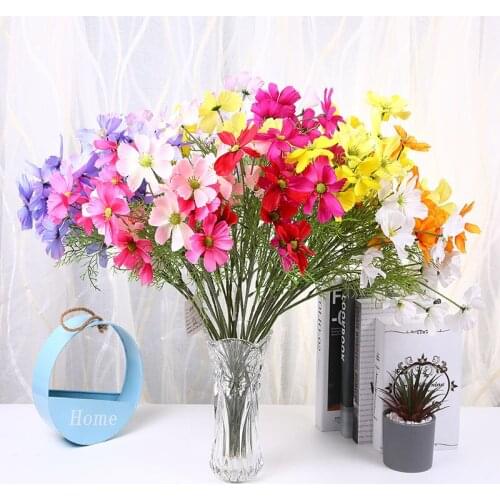 Artificial Flowers for Christmas Family Wedding Decoration Accessories Diy Holiday Gifts Fake Plastic Silk Chrysanthemum