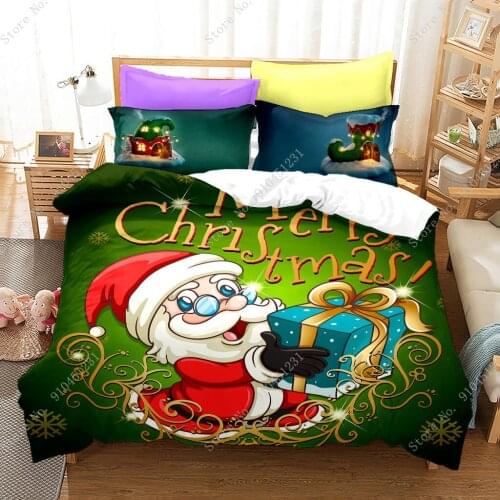 2/3pcs Hot Christmas Bedding Set Snowflakes Christmas Tree Elk Home Bedding Sets Duvet Cover Warm Bed Sheet Set Hotel Decoration