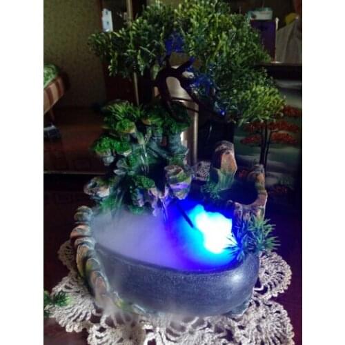 Creative Indoor Simulation Resin Rockery Waterfall Statue Feng Shui Water Fountain Home Garden Crafts