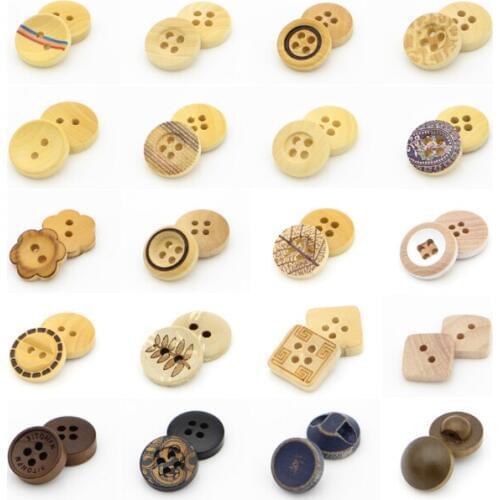 HOT!!! 10pcs/lot Wooden button round wild childrens sweater button shirt button high-end female button cardigan buckle