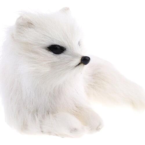 Cute Simulation Lying Lowrie Foxes Animal Model Action Figurine Home Decor Handicraft Xmas Gift Home Decoration Toy