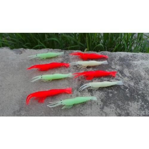 MR OCTOPUS 30pcs fishing lure ,soft shrimp,soft lure,8cm 3g glow in dark