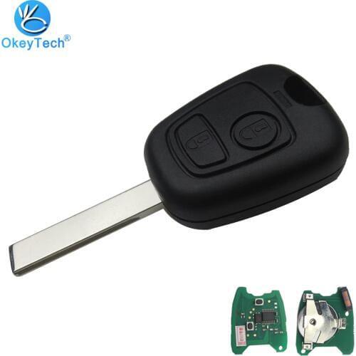 OkeyTech 2 Button 433Mhz ID46 7961 Chip Uncut Groove HU83 Blade Remote Key for Peugeot 107 207 307 407 for Citroen C1 C2 C3 C5