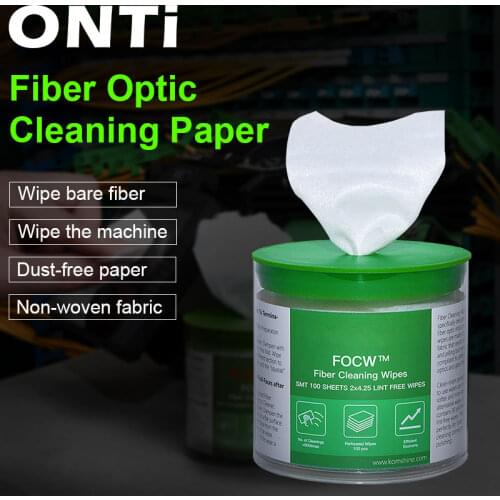 ONTi 280pcs/box Fiber Cleaning Wipes Platform Dustfree Paper Fiber Optic Low-lint Wipes Optical Fiber Clean Paper FTTH Tools