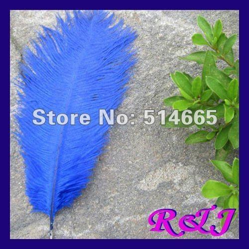 Wholesale ostrich feather 50PCS 40-45cm 16-18inch Blue OSTRICH FEATHER real ostrich drab feathers Free Shipping