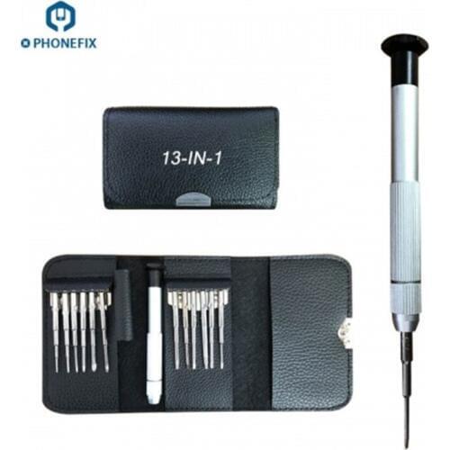 PHONEFIX Multipurpose Smartphone Tablet PC Screwdriver Set Wallet Pocket Hand Tool Set 13 In 1 Screwdriver Set For iPhone iPad