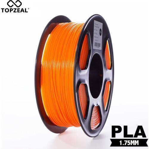 TOPZEAL Clear PLA Transparent Orange Color 3D Filament Plastic 1.75mm 1KG Dimensional Accuracy +/- 0.02mm for 3D Printer
