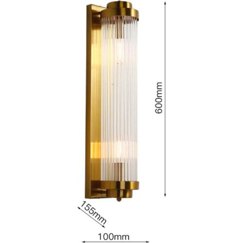 Luxury European LED wall light Golden crystal wall lamp hotel living room Rotatable crystal lamp outdoor wall lamp
