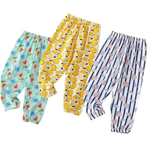 For 5 7 9 11 13 Yrs Kids Summer Pants 2021 Floral Print Harem Pants Boys Soft Trousers Girls Breathable Prevent Mosquito Pants