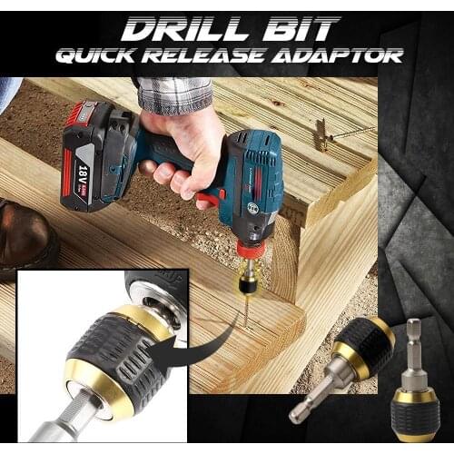 Hexagonal Shank Quick Coupling Self-locking Connecting Drill Bit Holder Drill Chuck Adapter Drill Extension Rod Power Tool