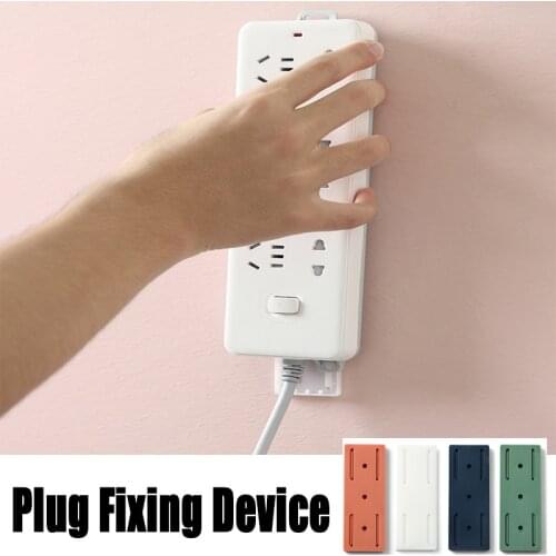 JRODIM Socket Paste Fixer Patch Panel Holder Wall Hanging Plug Fixing Device Punch-free Plug Multi-Purpose Hooks