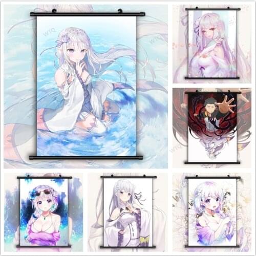 WTQ One Piece Poster Canvas Painting Re Zero Emila Anime Poster Manga HD Print Wall Decor Wall Art Picture Room Decor Home Decor