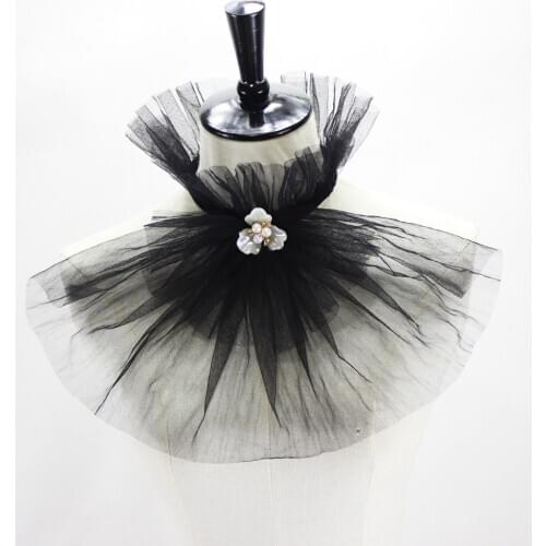 Women Mesh High Fake Collars Ladies Shirt Detachable Collars Blouse False Collars Neck Ruff Shawl Necklace Ties Faux Collar