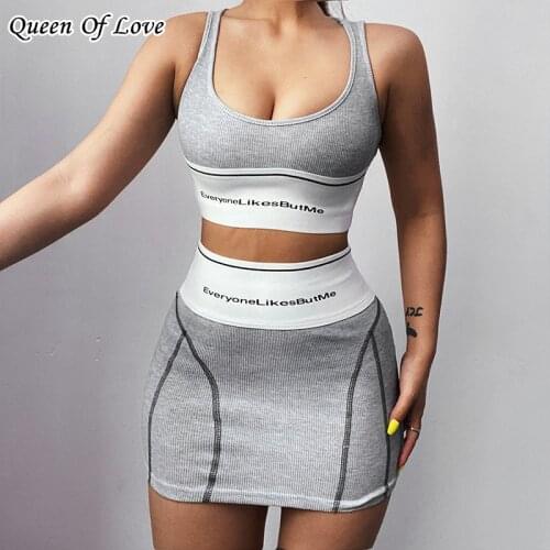 Women Sexy Yoga Sportwear Set Tracksuit Fitness Beach Suit Crop Top Running Sports Set Striped Vest SkirtSummer Cropped Outfits