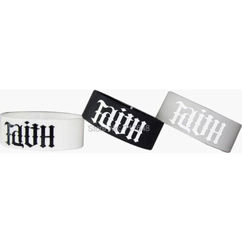 100pcs Wide Ambigram Hope and Faith wristband silicone bracelets free shipping by epacket A