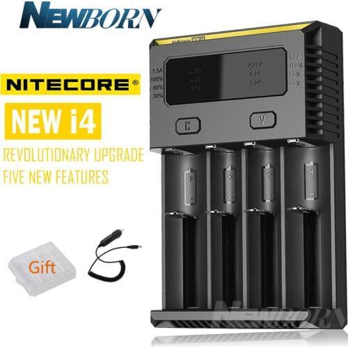100% Nitecore I4 Charger with LCD Display Universal Smart Battery Charger car For 18650 Batteries Li-ion/ LiFePO4/ Ni-MH/ Ni-Cd