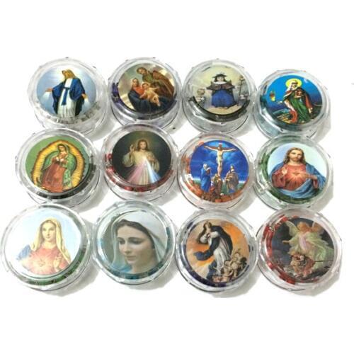 24pcs/lot mix colors Wooden Rosary Bead Necklace Fashion Metal Cross Necklace Ladies Mens Cross Crucifix