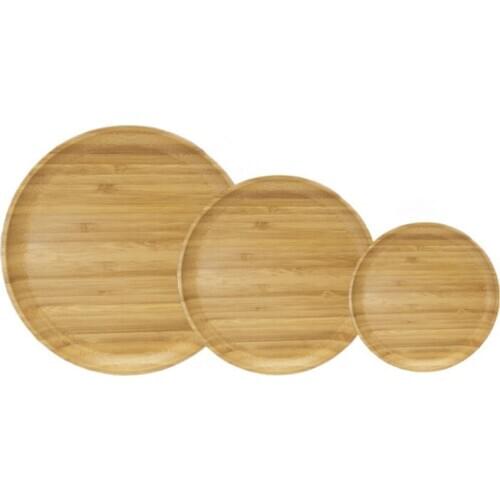 3PCS/Pack Round Serving Trays Bamboo Trays Tea trays food trays