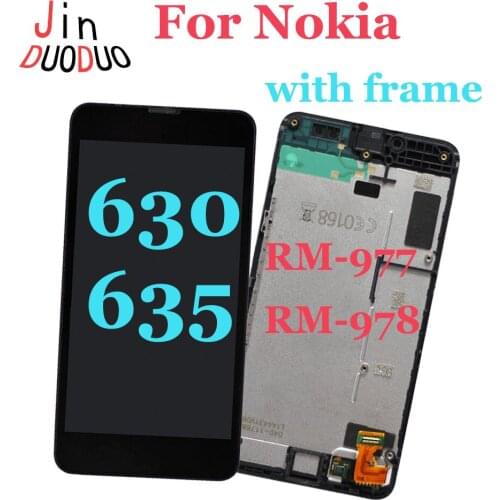 4.5'' For Nokia Lumia 630 635 LCD Screen Display Touch Screen Digitizer Assembly With Frame For RM-977 RM-978 LCD