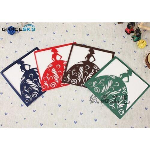 50pcs free shipping Laser cut Princess Girl Birthday wedding invitations Cards,customized card for wedding invitations rsvp