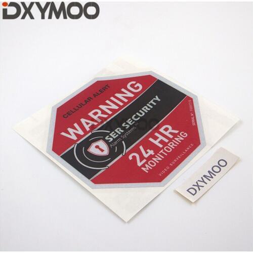 Car Stickers Reflective Waterproof Decoration WARNING Cellular Alert Security Alarm Systems 24 HR MONITORING Bumper 11cm
