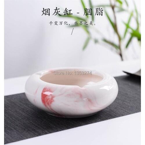 Free shippng! Round China white Ceramic ink porcelain ashtray Mini/medium/big size for Hotel Home Office Study KTV room ashtray