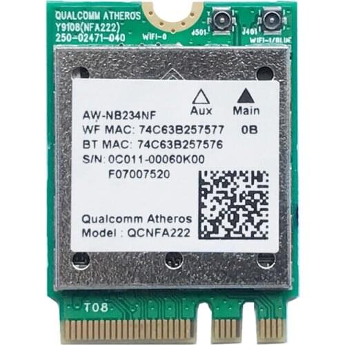 QCNFA222 AW-NB234NF 802.11A/B/G/N Wireless WIFI Bluetooth Card 2.4GHz 5GHz WiFi + BT 4.0 NGFF Wlan