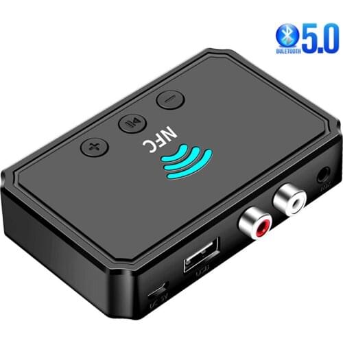 Bluetooth-compatible 5.0 Receiver Transmitter FM Stereo AUX 3.5mm Jack RCA Optical Wireless Handsfree Call NFC Audio Adapter TV