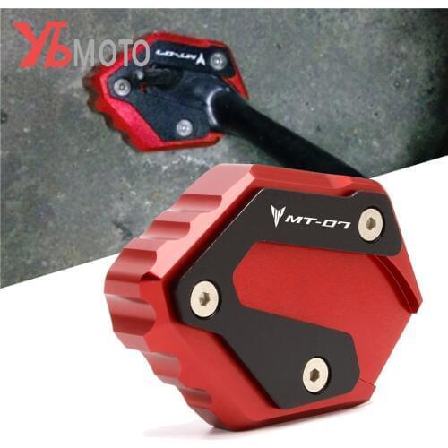Motorcycle CNC Side Kickstand Stand Extension Plate Pad For YAMAHA MT-07 FZ07 2019 2020 FZ6 FZ6R
