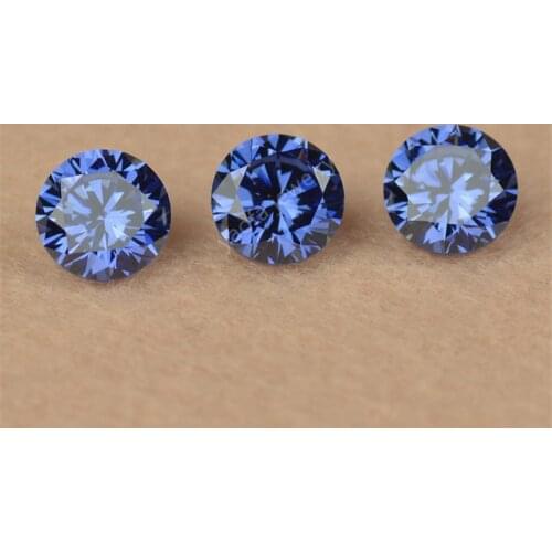 1~4mm 5A Dark Blue Tanzanit e Round Shape Cut Loose CZ Beads European Machine Cut Synthetic Gems Zirconia Stone For Necklaces