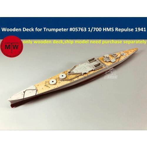 1/700 Scale Wooden Deck for Trumpeter 05763 HMS Repulse 1941 Ship Model Kits