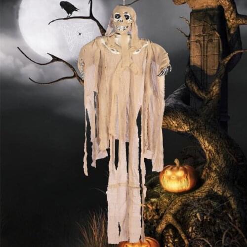 Electric Halloween Skull Shroud Hanging Ghost Halloween Tricky Props Halloween Decoration Haunted House Horror Scene Dress Up