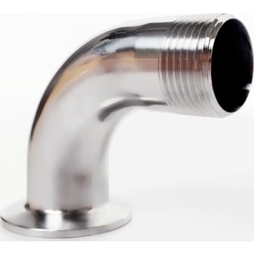 1/2''(DN15) BSP Male Threaded Pipe Fitting 90 degree Elbow 1.5'' Tri Clamp 50.5mm Ferrule