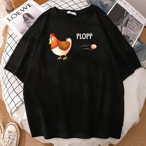 Cute Cartoon Chicken And Eggs Printing Mens T Shirt Vogue S-Xxxl Tshirt Fashion Loose Tshirt Simplicity Oversized Male Clothes