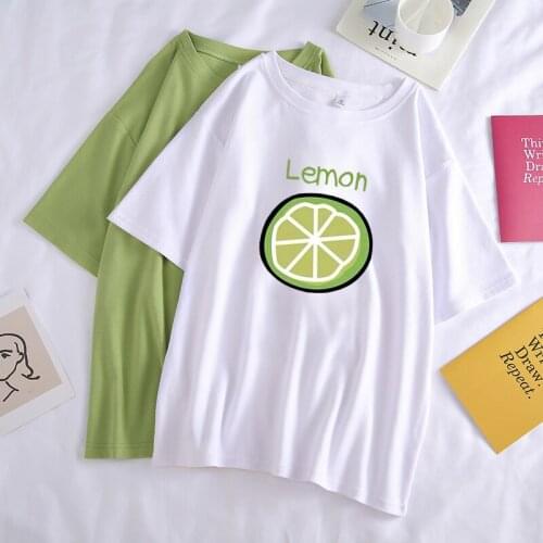 New Fashion Loose Womens T-shirt Summer Korean Kawaii Top Female T Shirt Harajuku Funny Clothes O-neck Ladies Tees top shirts