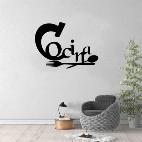 Spanish Kitchen Quote Wall Sticker For Kitchen Wall Decal Decoration Removable Vinyl Murals Waterproof ov768
