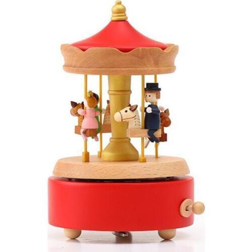 Creative Carousel Music Box Sky City Music Box Childrens Toys Wooden Crafts Home Decoration Accessories Christmas Birthday Gift