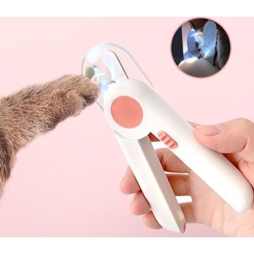 Pet Cat Dog Nail Clipper Nail Cutting Machine Beauty Scissors LED Lighting Nails Trimmer File Puppy Kitten Claw Grooming Tools