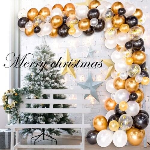 Party decoration balloon black gold latex balloon set birthday wedding room decoration decoration balloon chain set