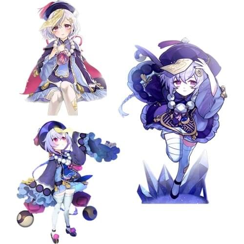 Three Ratels CA74 Genshin Impact QIQI Lovely cartoon girl for gabinete gamer Super Staffie decal on Wall Fridge Toilet car bike