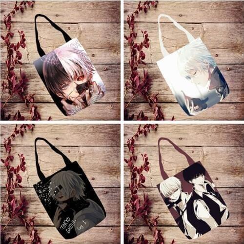 1PCS Tokyo Ghoul Fashion Anime Canvas Shoulder Bags Casual Shopping Bag Tote Handbag Travel Unisex New Gifts
