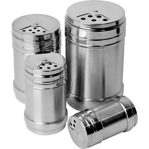 Stainless steel seasoning bottle Outdoor BBQ Tools Pepper seasoning organizer Porous condiment jar spice container canister set