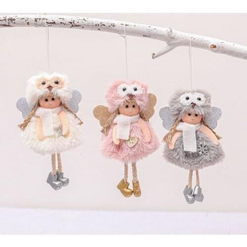 New Year Christmas Decorations for Home Xmas Plush Angel Doll Owl Hat Christmas Tree Home Decors 2021 Navidad Kerst Kids Gifts