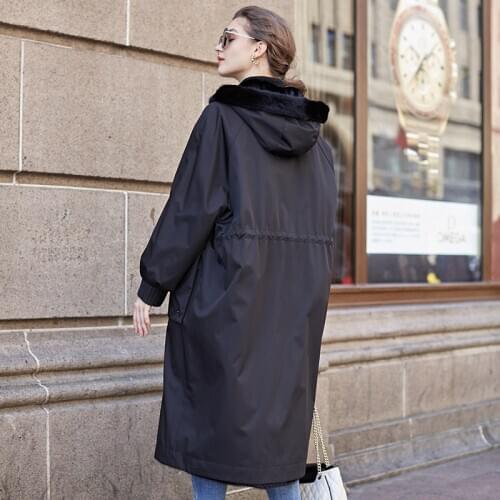 2020 Winter Parka Coat Women Natural Mink Jacket Long Luxury Real Fur Coats Plus Size Two Side Wear 19118 KJ3785