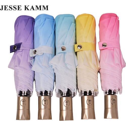 Fully-automatic umbrella gradient color umbrella folding sunscreen sun umbrella anti-uv protection womens automatic umbrella