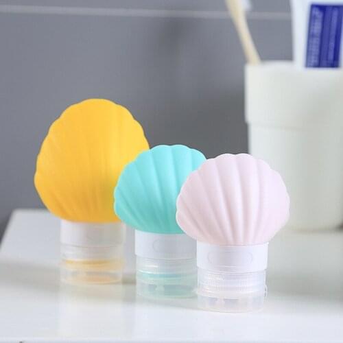 Portable Silicone Refillable Bottles 40 90 ml Cute Shell Cream Storage Container Traveler Lotion Shampoo Container Hose Bottle