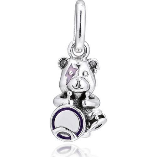 QANDOCCI Theodore Bear Dangle Beads for Jewelry Making Fits Europe Bracelet Argent 925 Sterling Silver Charms Original Silver
