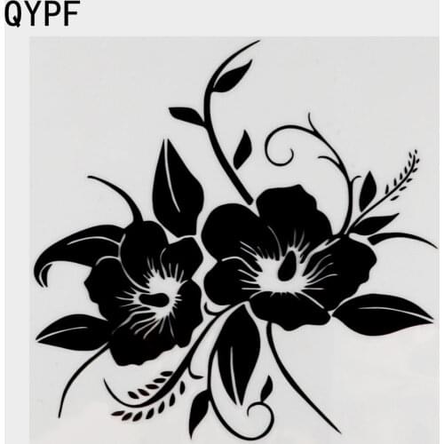 QYPF 15.8cm*15.9cm Tender And Beautiful In Full Bloom Flower Vinyl Decal Delicate Car Sticker Design C18-0584