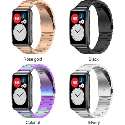 Replacement Watch Strap For HUAWEI Watch Fit Stainless Steel Bracelet Metal Smart Watch Band TIA-B09 22.5mm Sport Bracelet Belt