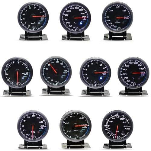 Dragon 60mm Car Modified Meter Boost Water Temp Oil Temperature Pressure Tachometer Volt Air Fuel Exhaust GAS RPM Gauge